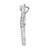 Sterling Silver Rhodium-plate Lab-Created Opal and CZ Seahorse Slide