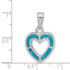 Sterling Silver Blue Inlay Lab-Created Opal Heart Pendant QP2744