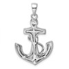 Sterling Silver Rhodium-Plated Blue Lab-Created Opal and CZ Anchor Pendant