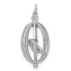 14k White Gold Diamond Bird In Cage Charm