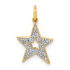 14k Yellow Gold Diamond Star Charm