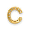 14k Yellow Gold Diamond Initial C Charm