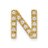 14k Yellow Gold Diamond Initial N Charm