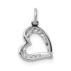 14k White Gold 1/20ctw Diamond Curved Heart Charm