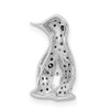 14k White Gold 1/5ctw Black Diamond Penguin Slide