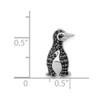 14k White Gold 1/5ctw Black Diamond Penguin Slide