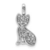 Sterling Silver 0.25ctw Black and White Diamond Reversible Cat Pendant