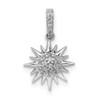 14k White Gold 1/10ctw Diamond Fancy Sun Pendant