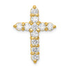 14k Yellow Gold Lab Grown Diamond Si1/Si2 Ghi Cross Pendant 4953