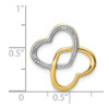 14k Yellow Gold .01ctw Diamond Double Entwined Heart Slide