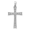 14k White Gold Lab Grown Diamond Si1/Si2 Ghi Cross Pendant Pm5065