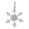Rhodium-Plated Sterling Silver Diamond Snowflake Pendant