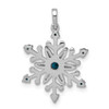 14k White Gold 1/4ctw Blue and White Diamond Snowflake Pendant