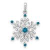 14k White Gold 1/6ctw Blue and White Diamond Snowflake Pendant