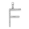 14k White Gold Diamond Initial F Pendant