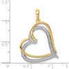 14k Yellow Gold And Rhodium 1/6ctw Diamond Double Heart Pendant