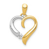 14k Yellow and White Gold 1/15ctw Diamond Heart Pendant