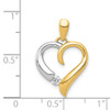 14k Yellow and White Gold 1/15ctw Diamond Heart Pendant