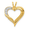 14k Yellow Gold Diamond Fancy Heart Pendant