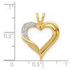 14k Yellow Gold Diamond Fancy Heart Pendant