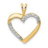 14k Yellow Gold 1/6ctw Diamond Heart Pendant
