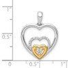 14k Yellow and White Gold 1/15ctw Diamond Triple Heart Pendant