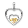 14k Yellow and White Gold 1/15ctw Diamond Triple Heart Pendant