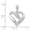 14k White Gold 1/8ctw Diamond Heart Pendant