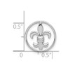 14k White Gold .01ctw Diamond Fleur De Lis Slide