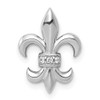 14k White Gold .02ctw Diamond Fleur de Lis Slide