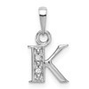 14k White Gold Polished .01ctw Diamond Initial K Pendant