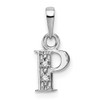 14k White Gold Polished .01ctw Diamond Initial P Pendant