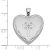 Sterling Silver 24mm w/Diamond Cross Design Family Heart Locket Pendant