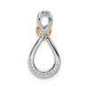 14k Two-tone Gold 1/20ctw Diamond Infinity with Heart Slide