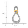 14k Two-tone Gold 1/20ctw Diamond Infinity with Heart Slide