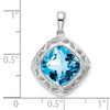 Sterling Silver Blue Topaz and Diamond Pendant