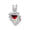 14k White Gold Garnet & Diamond Pendant PM7002-GA-001-WA