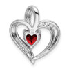 14k White Gold Garnet & Diamond Heart Pendant PM7004-GA-005-WA