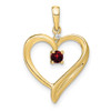 10k Yellow Gold Garnet And Diamond Heart Pendant