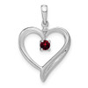 14k White Gold Garnet & Diamond Heart Pendant PM7005-GA-001-WA