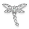 14k White Gold Lab-Created Opal and Diamond Dragonfly Slide