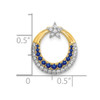 14k Yellow Gold Polished Moon w/Star Sapphire and Diamond Slide Pendant