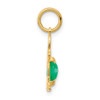 14k Yellow Gold Boy 6x4 Oval Genuine Emerald-May Pendant