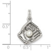 Sterling Silver Baseball Glove w/Simulated Pearl Charm