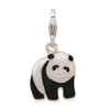 Sterling Silver Enameled Panda Bear w/Lobster Clasp Charm