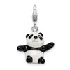 Sterling Silver 3-D Enameled Panda w/Lobster Clasp Charm