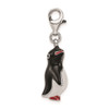 Sterling Silver Enamel Penguin w/Lobster Clasp Charm
