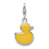 Sterling Silver Enameled 3-D Duck w/Lobster Clasp Charm