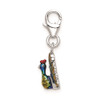 Sterling Silver Enamel Peacock w/Lobster Clasp Charm