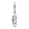 Sterling Silver Polished Feather w/Lobster Clasp Charm